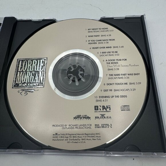 Lorrie Morgan War Paint CD 1994 BNA Entertainment Country Music Album - Picture 3 of 4